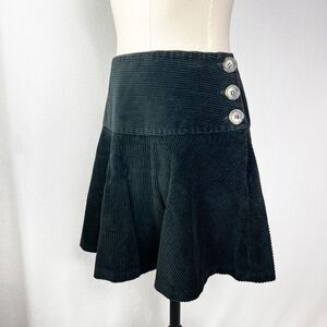 Ulla Johnson | Black Corduroy Skirt | 100% cotton | made in NYC | Sz 10